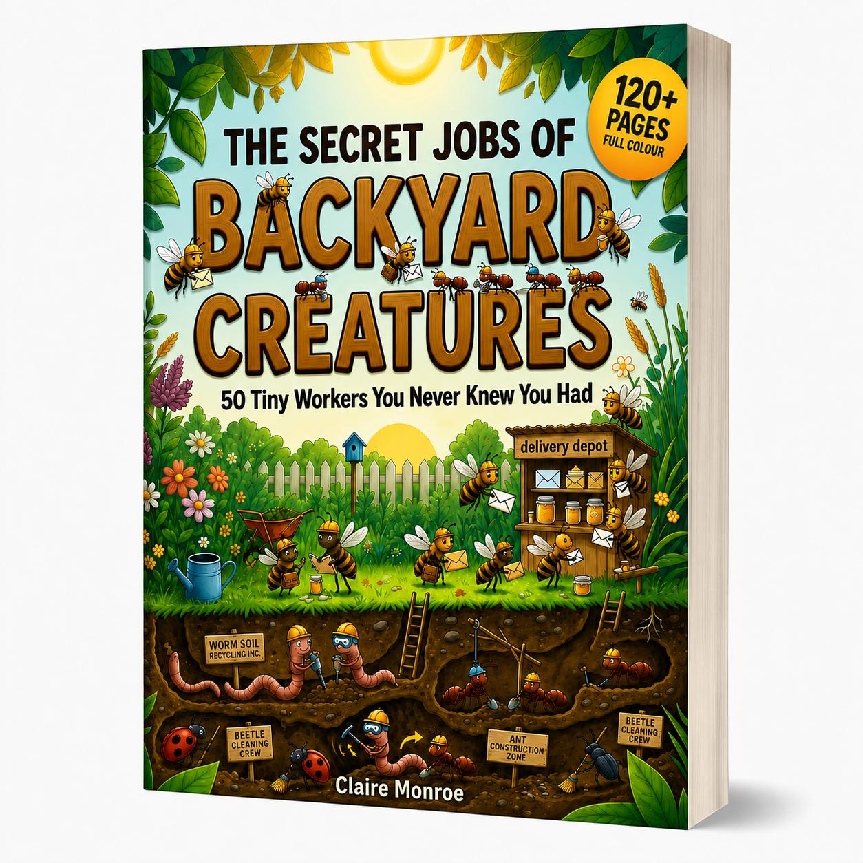 The Secret Jobs of Backyard Creatures For Kids Aged 6 to 10: An Illustrated Fun Animal Encyclopedia To Learn About Nature (8.5 x 11 inch Full-Color) - Claire Monroe Books