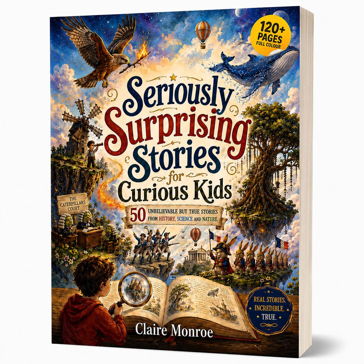 Seriously Surprising Stories for Curious Kids: 50 Unbelievable But True Stories From History, Science and Nature (8.5 x 11 inch Full-Color) - Claire Monroe Books
