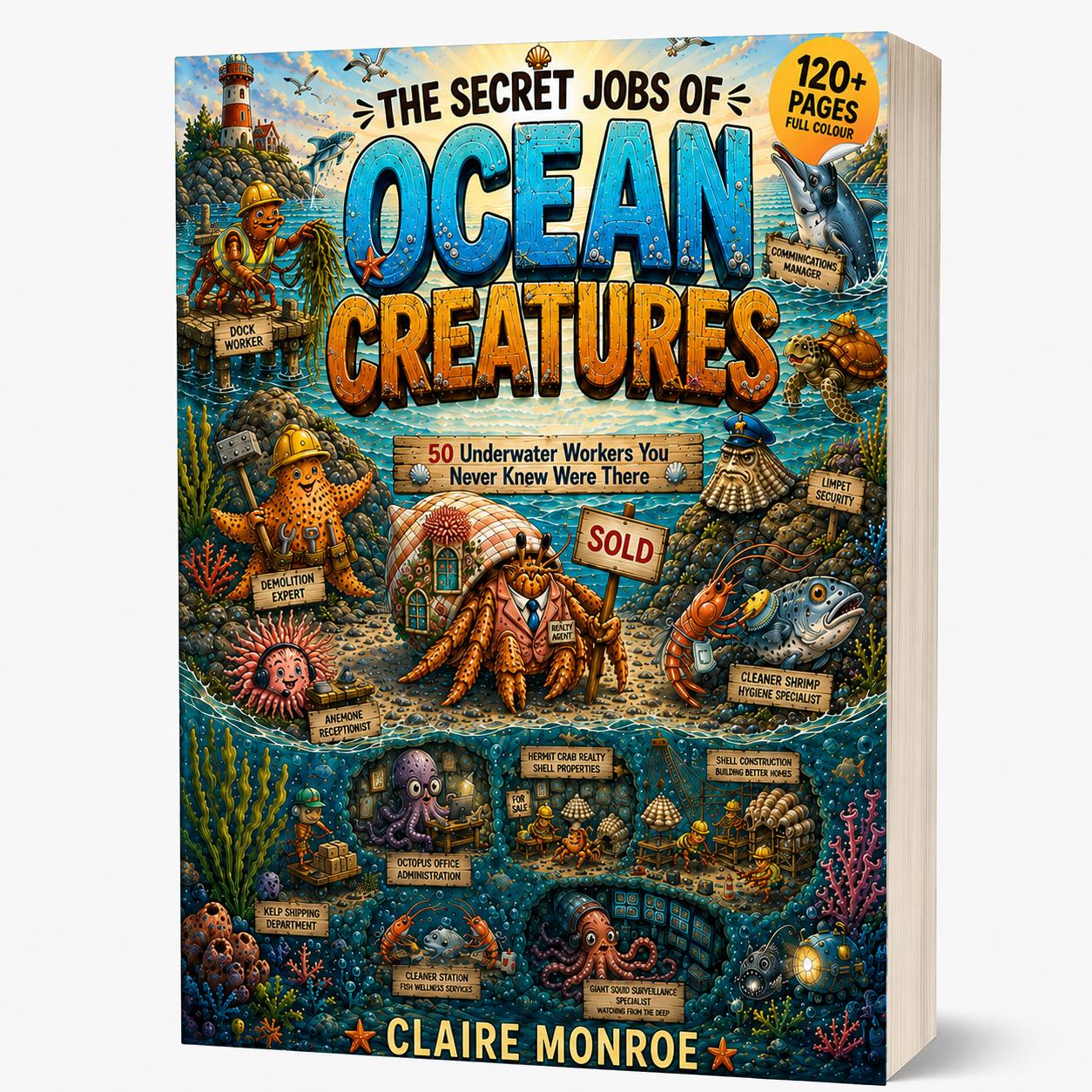 The Secret Jobs of Ocean Creatures For Kids Aged 6 to 10: An Illustrated Fun Animal Encyclopedia To Learn About Nature (8.5 x 11 inch Full-Color) - Claire Monroe Books