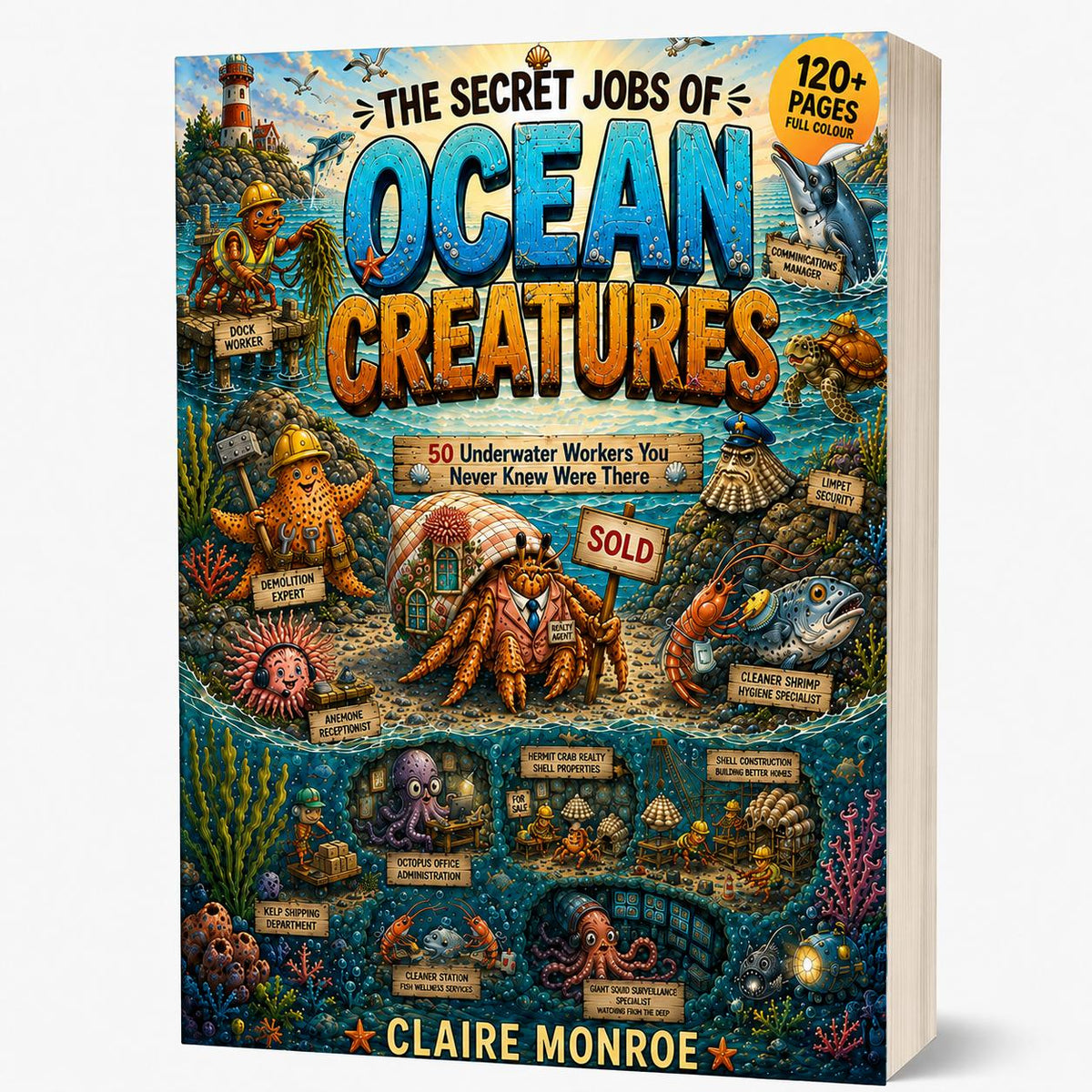 The Secret Jobs of Ocean Creatures For Kids Aged 6 to 10: An Illustrated Fun Animal Encyclopedia To Learn About Nature (8.5 x 11 inch Full-Color) - Claire Monroe Books