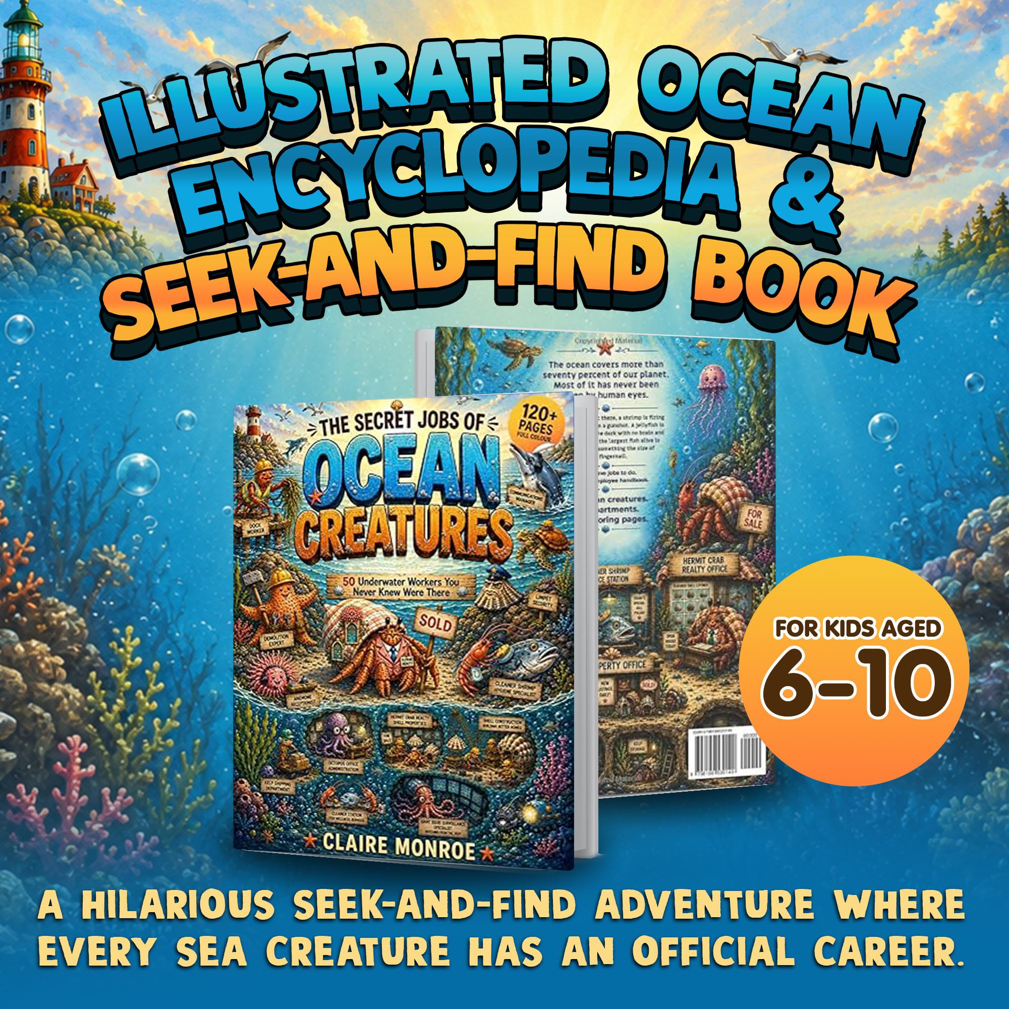 The Secret Jobs of Ocean Creatures For Kids Aged 6 to 10: An Illustrated Fun Animal Encyclopedia To Learn About Nature (8.5 x 11 inch Full-Color) - Claire Monroe Books
