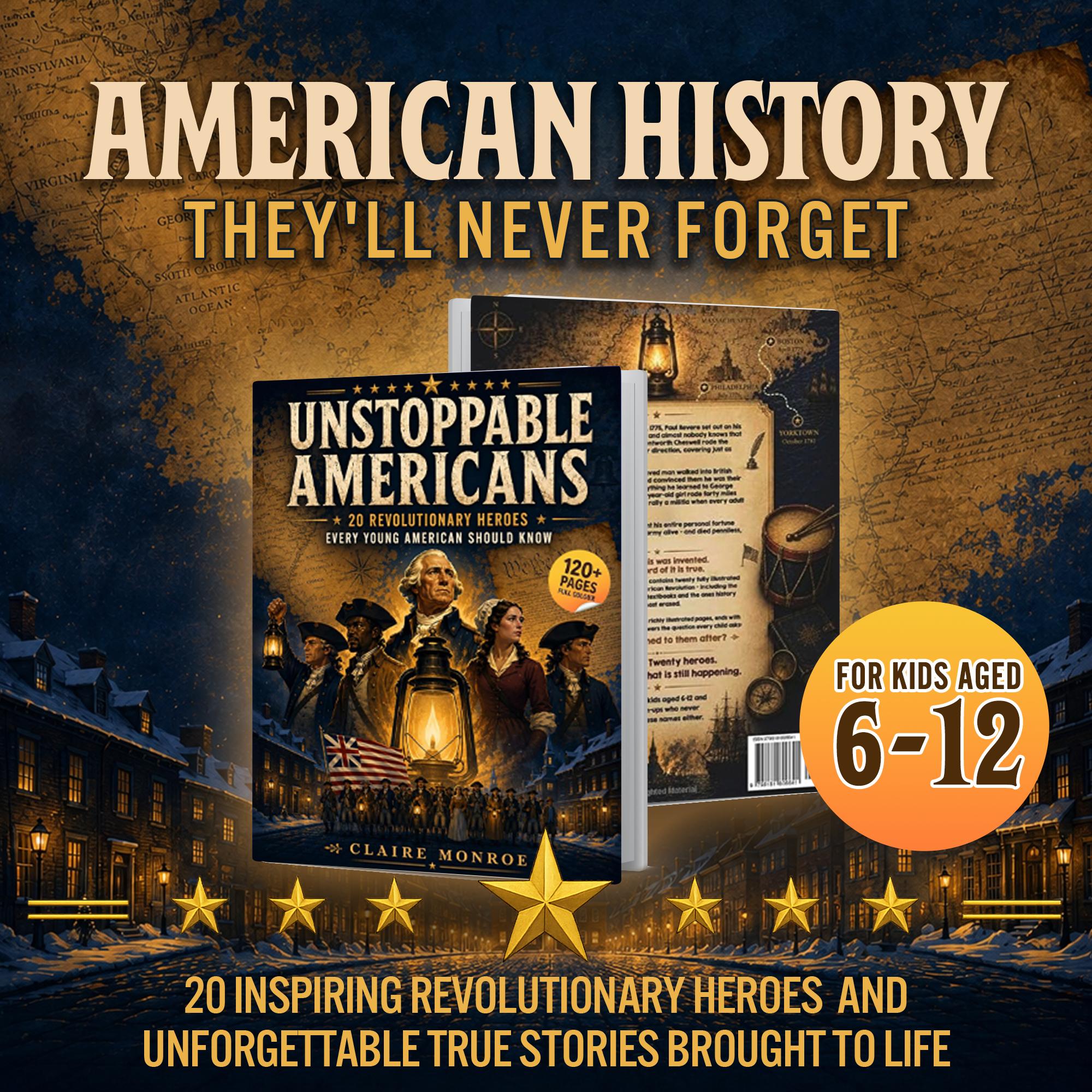 Unstoppable Americans: 20 Revolutionary Heroes Every Young American Should Know (8.5 x 11 inch Full-Color) - Claire Monroe Books