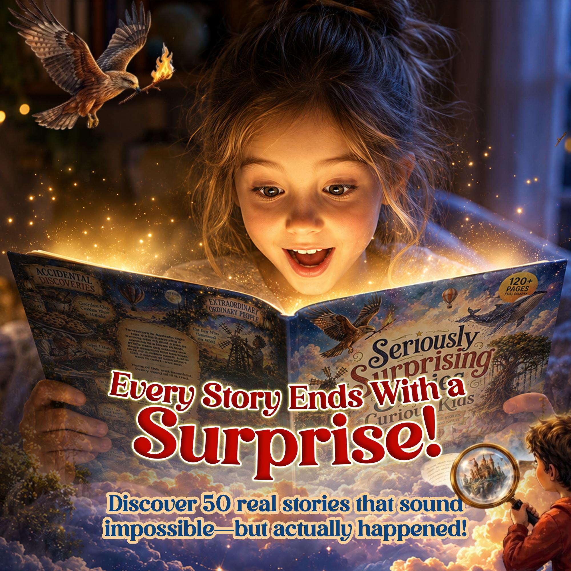 Seriously Surprising Stories for Curious Kids: 50 Unbelievable But True Stories From History, Science and Nature (8.5 x 11 inch Full-Color) - Claire Monroe Books