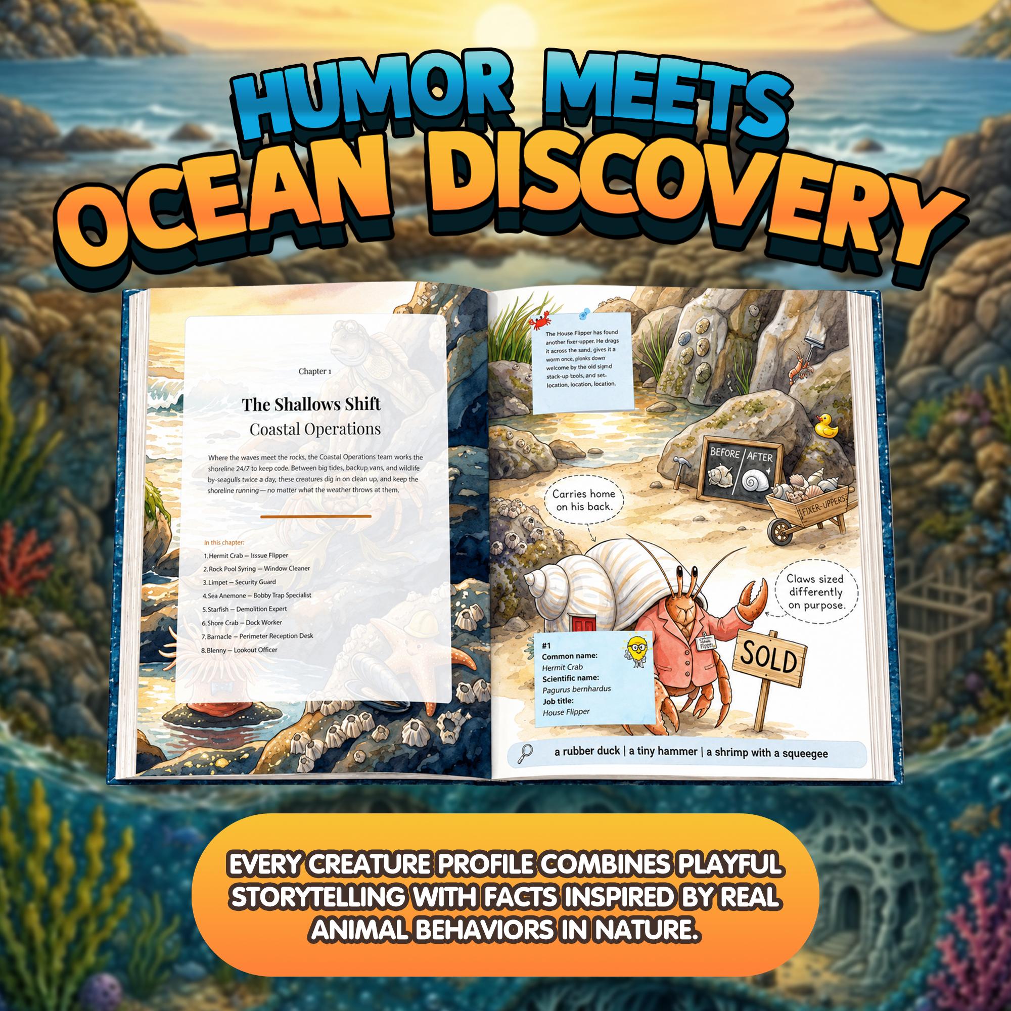 The Secret Jobs of Ocean Creatures For Kids Aged 6 to 10: An Illustrated Fun Animal Encyclopedia To Learn About Nature (8.5 x 11 inch Full-Color) - Claire Monroe Books