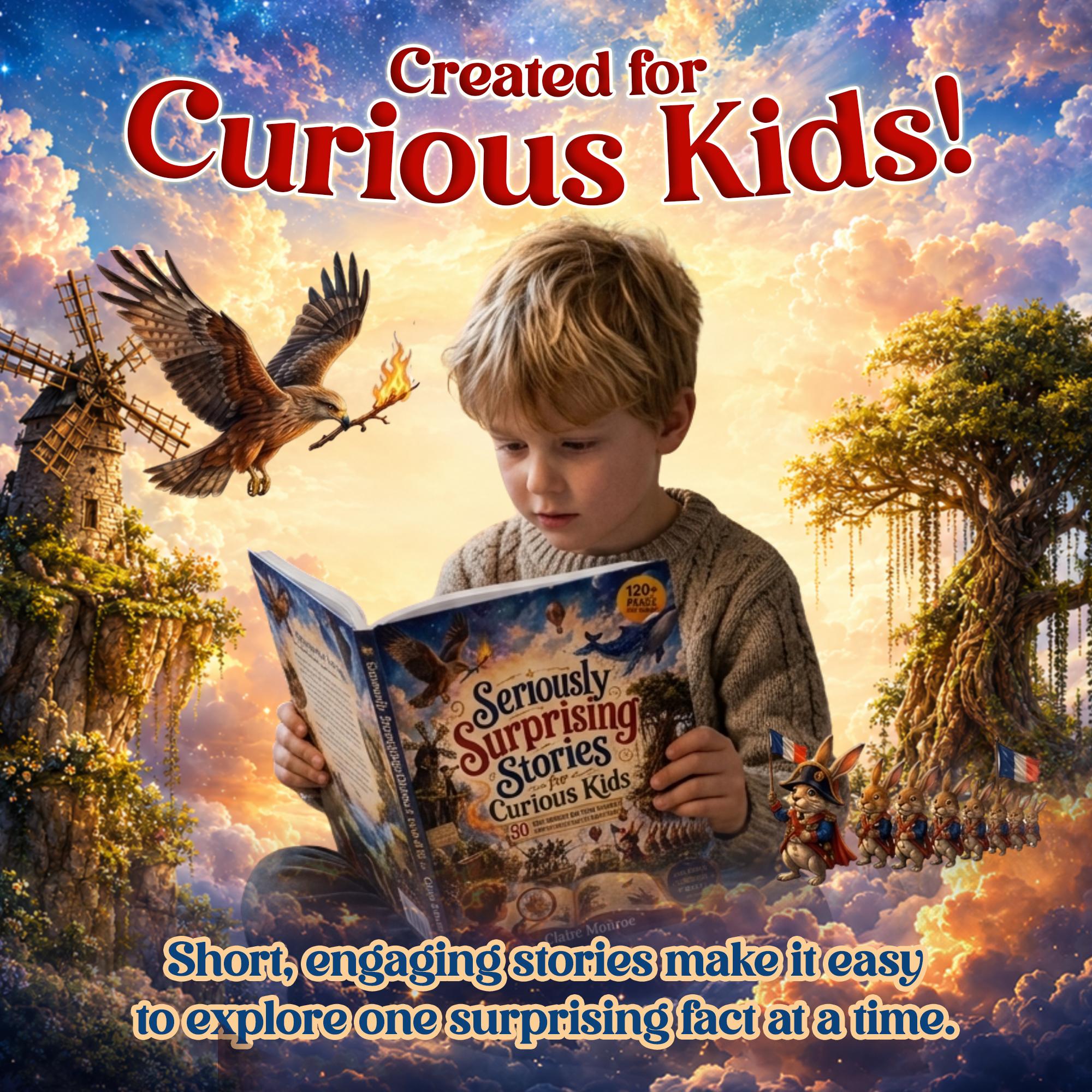 Seriously Surprising Stories for Curious Kids: 50 Unbelievable But True Stories From History, Science and Nature (8.5 x 11 inch Full-Color) - Claire Monroe Books
