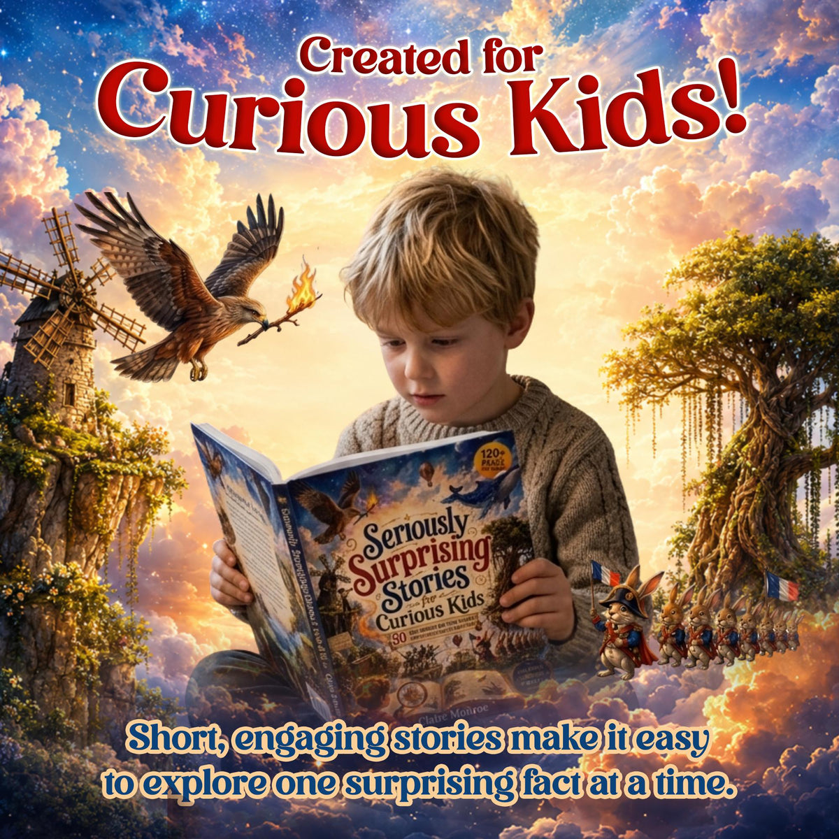 Seriously Surprising Stories for Curious Kids: 50 Unbelievable But True Stories From History, Science and Nature (8.5 x 11 inch Full-Color) - Claire Monroe Books