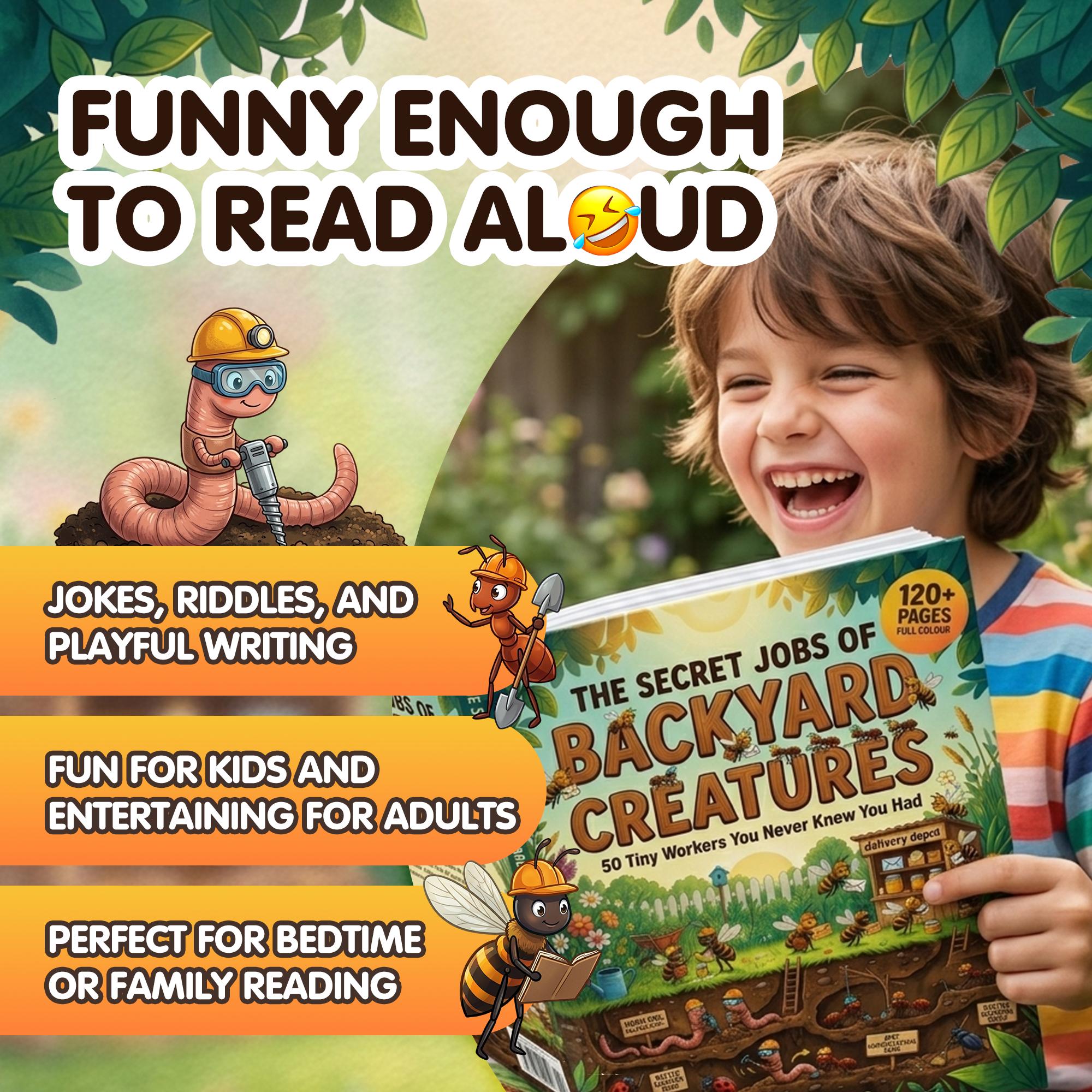 The Secret Jobs of Backyard Creatures For Kids Aged 6 to 10: An Illustrated Fun Animal Encyclopedia To Learn About Nature (8.5 x 11 inch Full-Color) - Claire Monroe Books