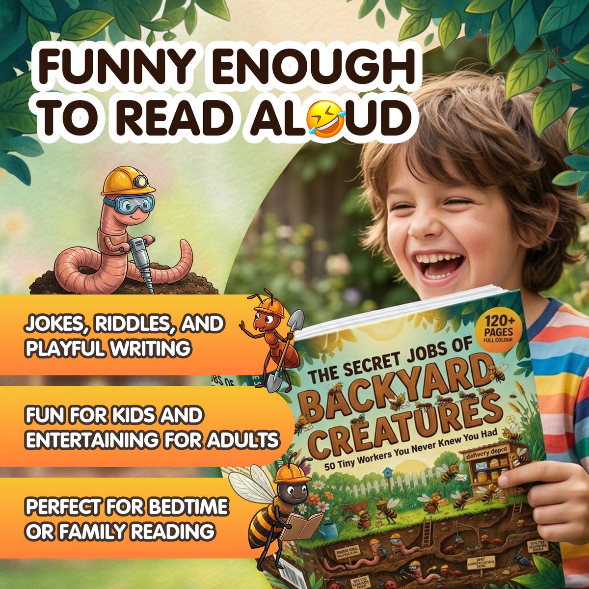 The Secret Jobs of Backyard Creatures For Kids Aged 6 to 10: An Illustrated Fun Animal Encyclopedia To Learn About Nature (8.5 x 11 inch Full-Color) - Claire Monroe Books