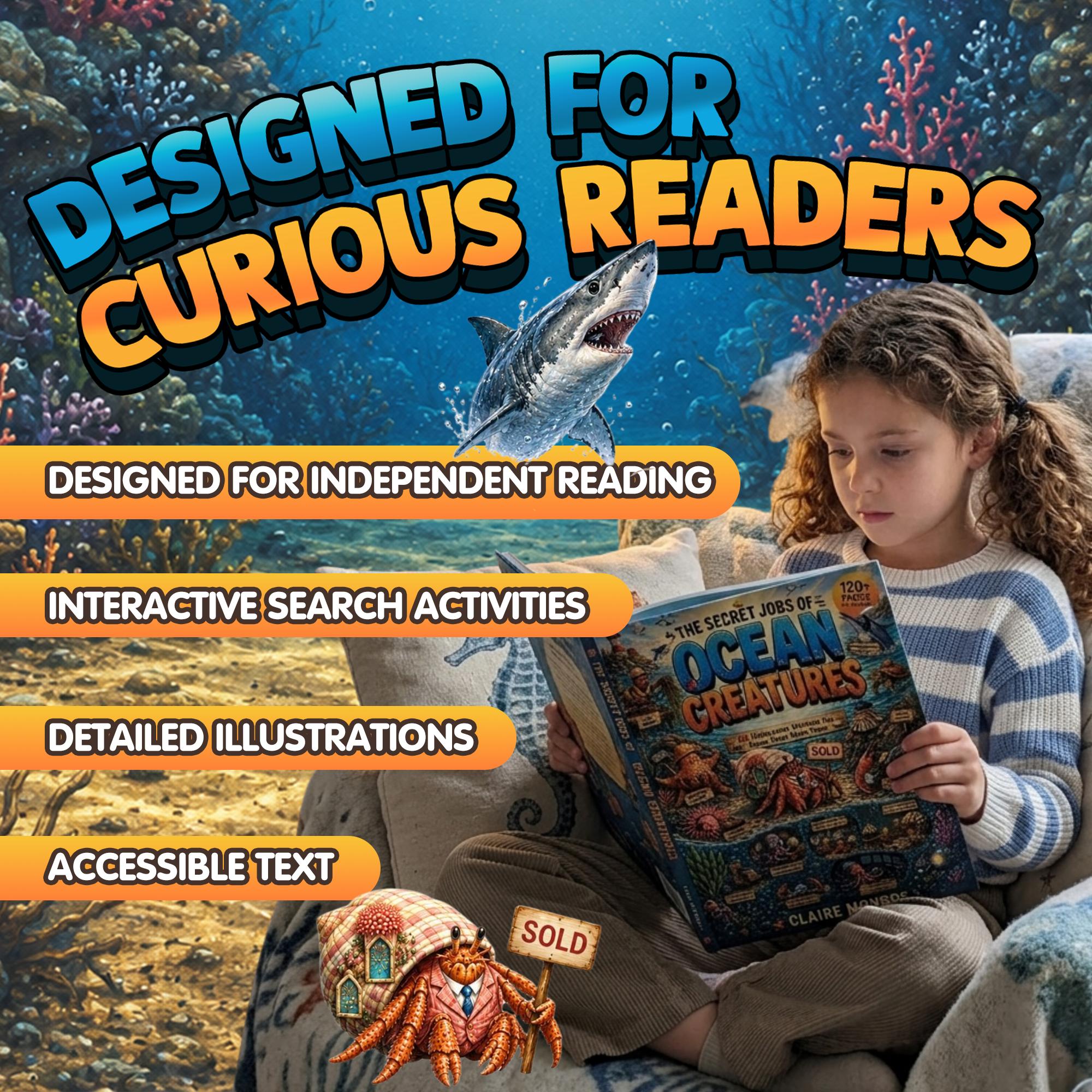 The Secret Jobs of Ocean Creatures For Kids Aged 6 to 10: An Illustrated Fun Animal Encyclopedia To Learn About Nature (8.5 x 11 inch Full-Color) - Claire Monroe Books