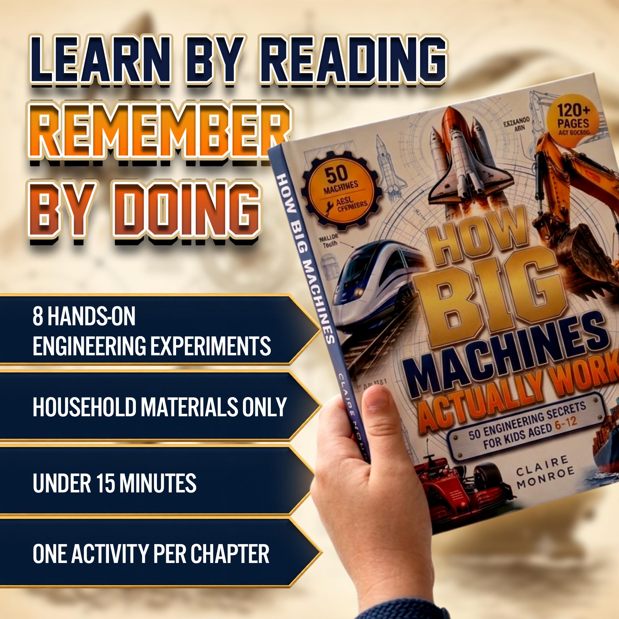 How Big Machines Actually Work: 50 Engineering Secrets for Kids Aged 6–12 (8.5 x 11 inch Full-Color) - Claire Monroe Books