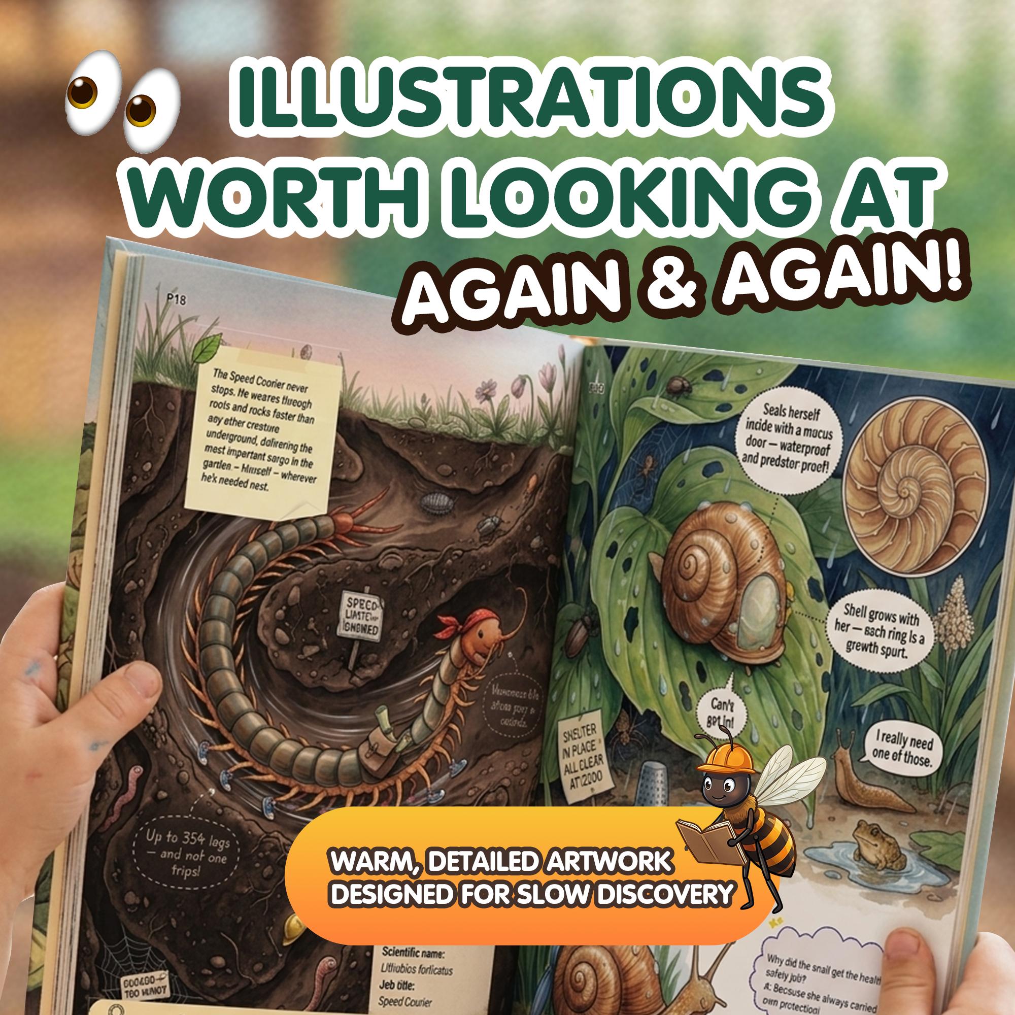 The Secret Jobs of Backyard Creatures For Kids Aged 6 to 10: An Illustrated Fun Animal Encyclopedia To Learn About Nature (8.5 x 11 inch Full-Color) - Claire Monroe Books