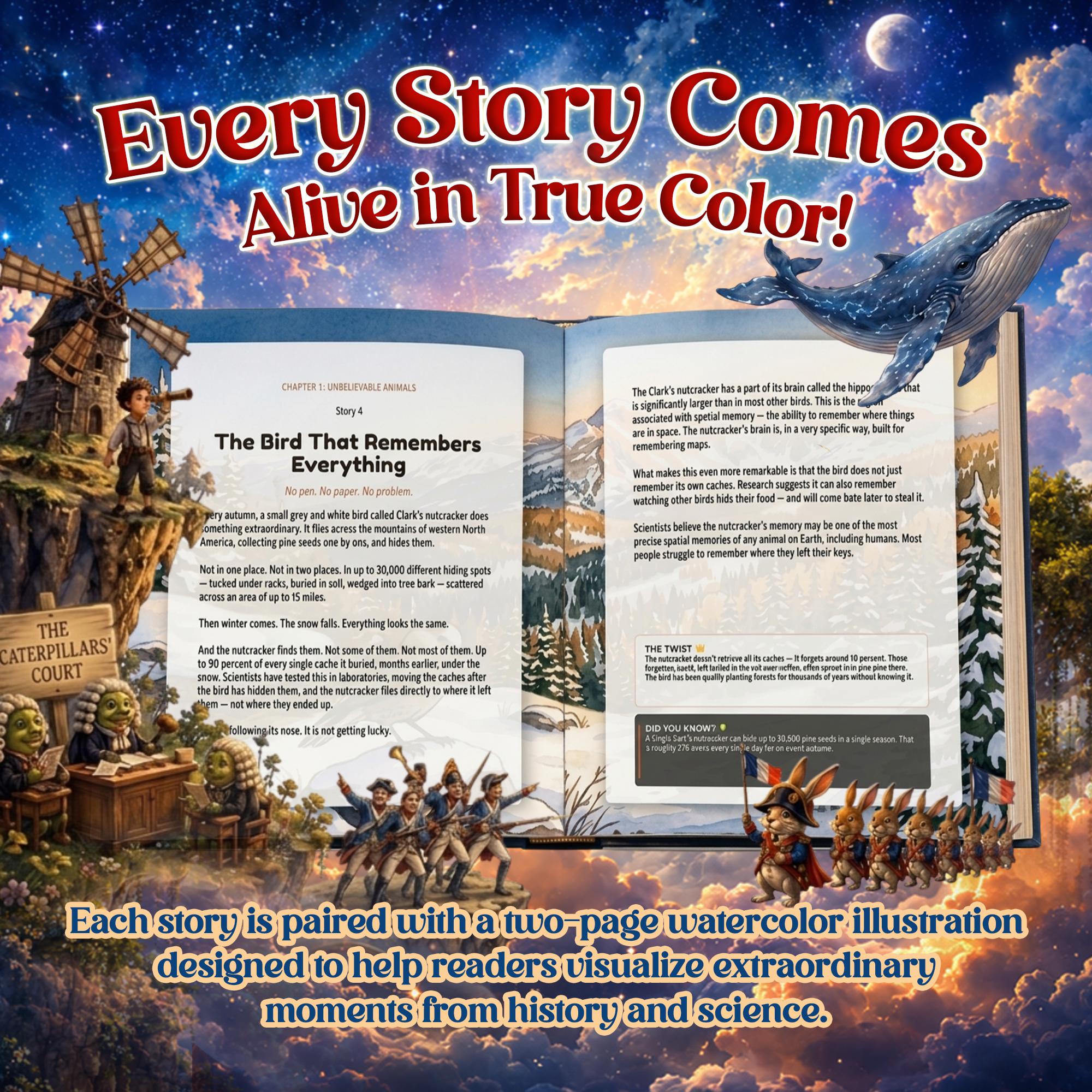 Seriously Surprising Stories for Curious Kids: 50 Unbelievable But True Stories From History, Science and Nature (8.5 x 11 inch Full-Color) - Claire Monroe Books