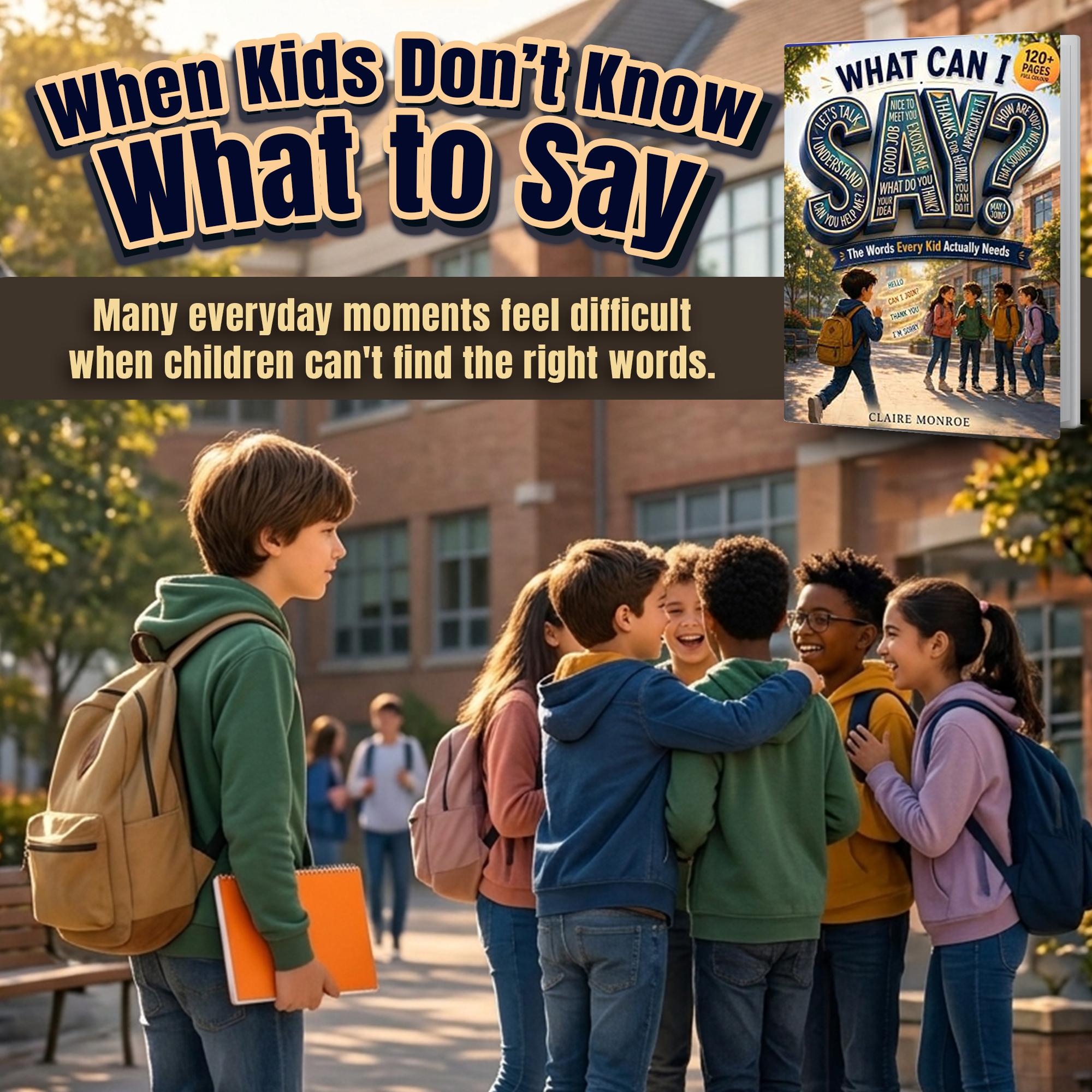 What Can I Say: The Words Every Kid Actually Needs (8.5 x 11 inch Full-Color) - Claire Monroe Books