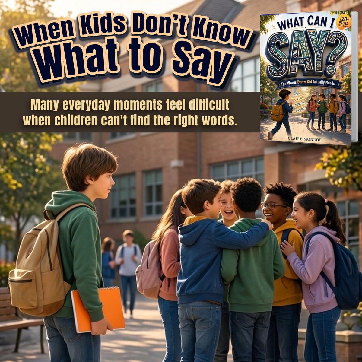 What Can I Say: The Words Every Kid Actually Needs (8.5 x 11 inch Full-Color) - Claire Monroe Books