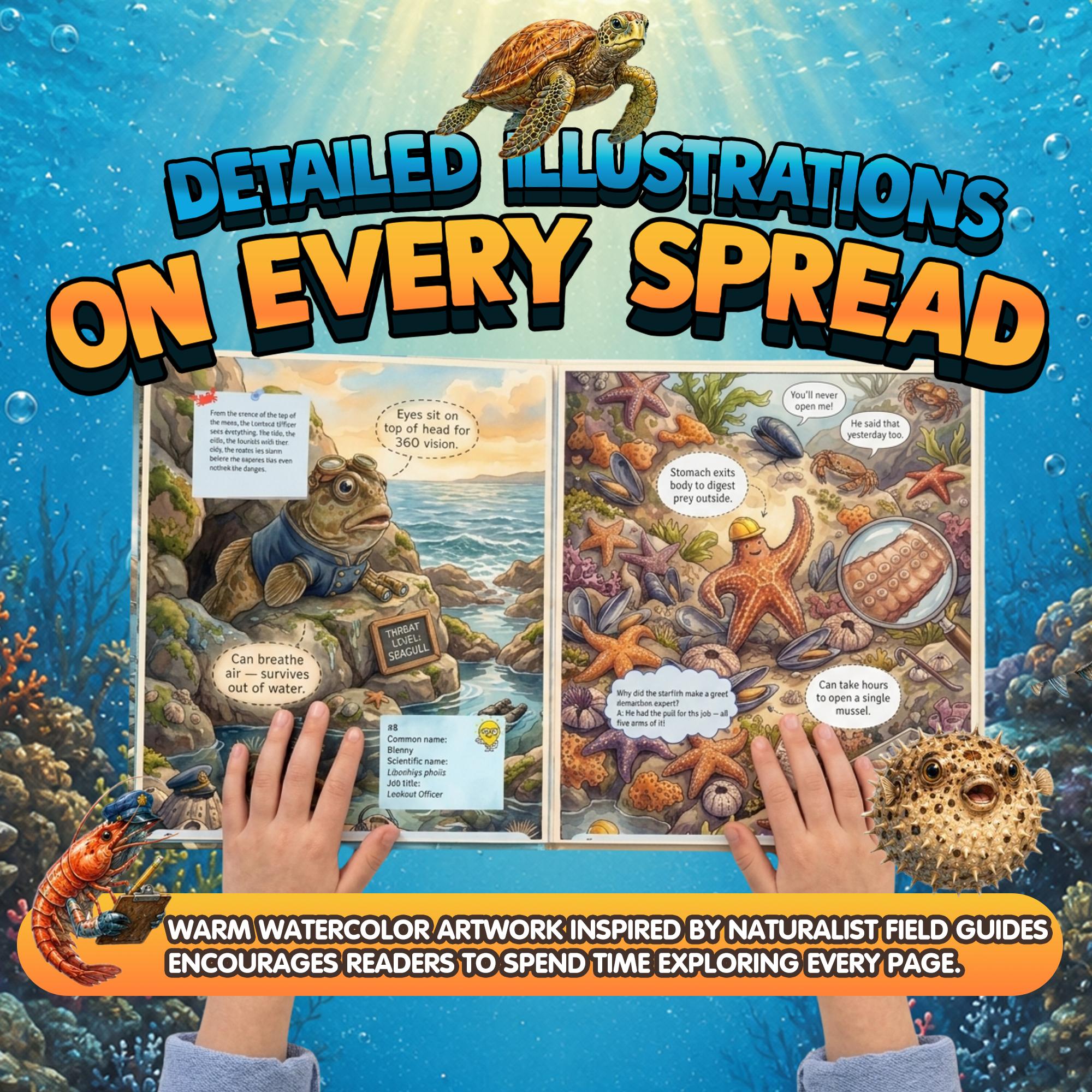 The Secret Jobs of Ocean Creatures For Kids Aged 6 to 10: An Illustrated Fun Animal Encyclopedia To Learn About Nature (8.5 x 11 inch Full-Color) - Claire Monroe Books
