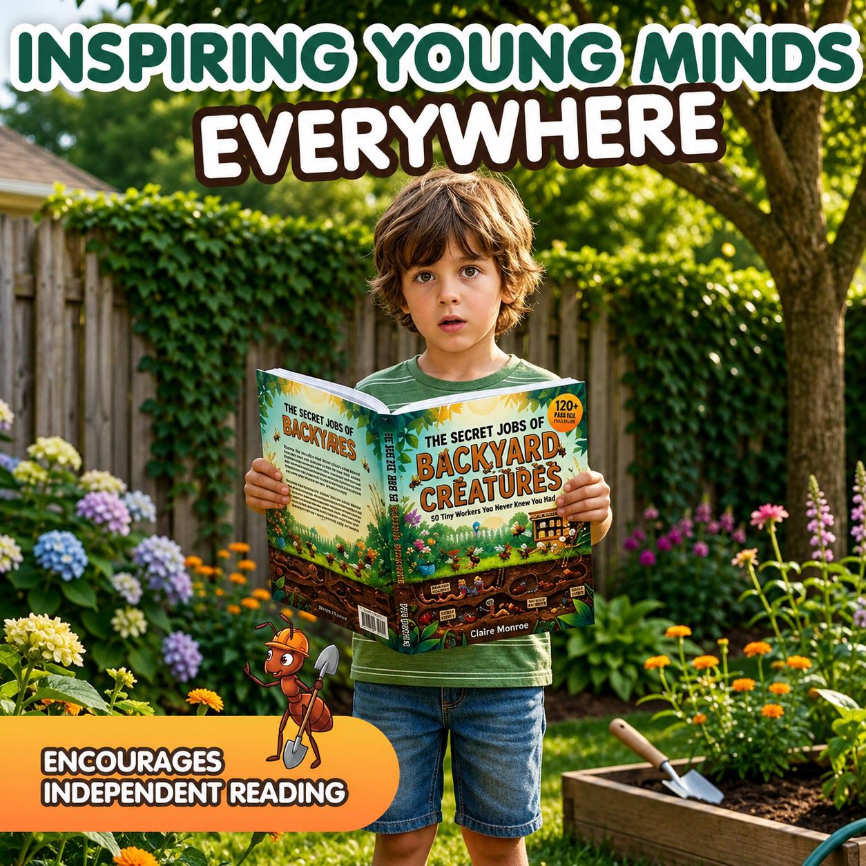 The Secret Jobs of Backyard Creatures For Kids Aged 6 to 10: An Illustrated Fun Animal Encyclopedia To Learn About Nature (8.5 x 11 inch Full-Color) - Claire Monroe Books