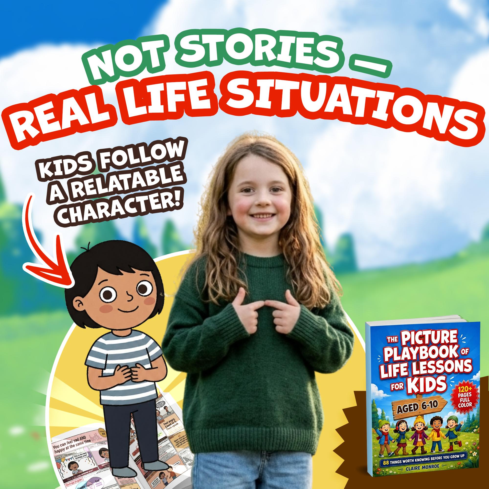 The Picture Playbook of Life Lessons For Kids Aged 6 to 10: 88 Things Worth Knowing Before You Grow Up (8.5 x 11 inch Full-Color) - Claire Monroe Books