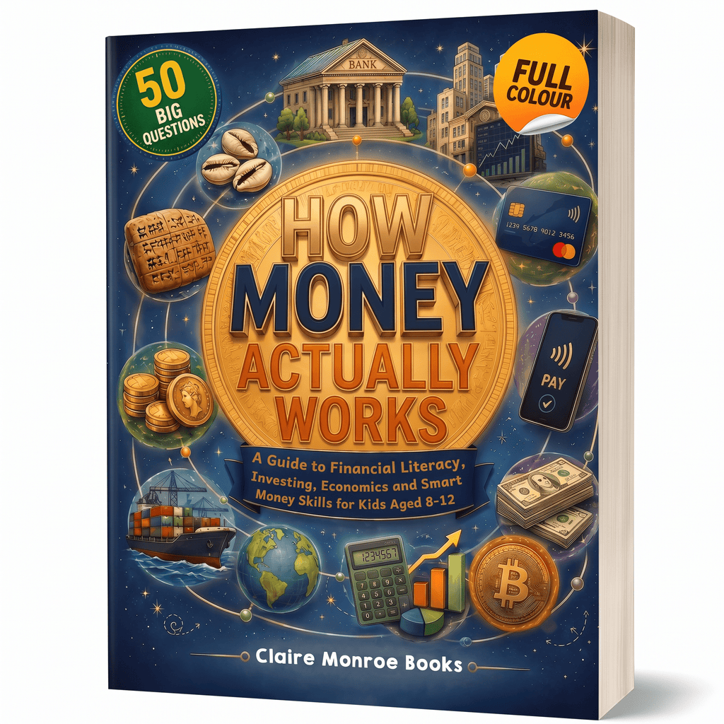 How Money Actually Works: A Guide to Financial Literacy, Investing, Economics and Smart Money Skills for Kids Aged 8-12 (8.5 x 11 inch Full-Color) - Claire Monroe Books