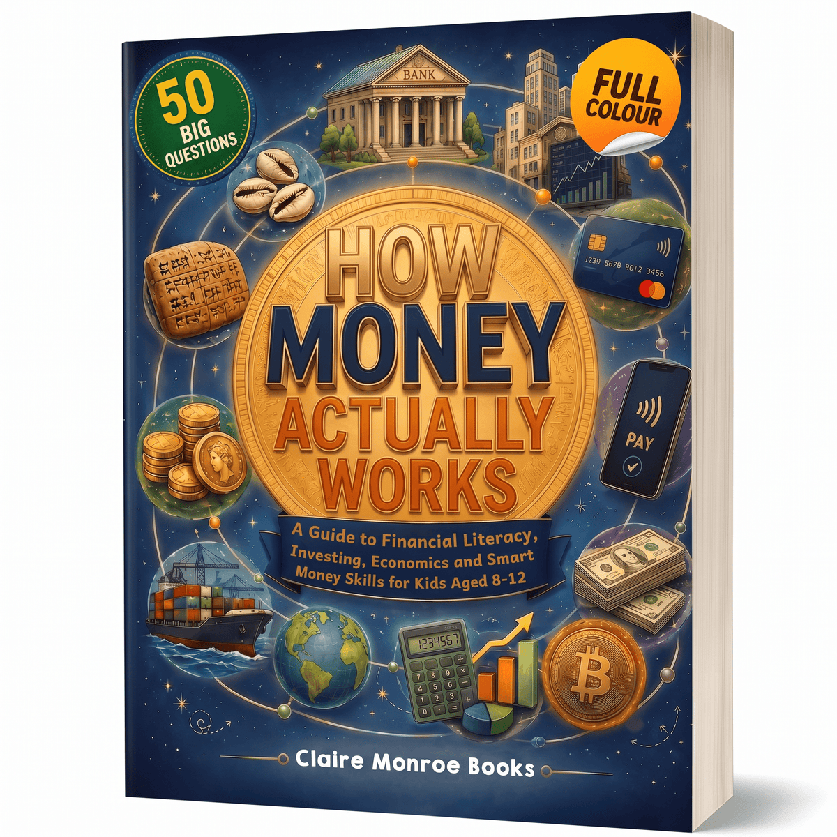 How Money Actually Works: A Guide to Financial Literacy, Investing, Economics and Smart Money Skills for Kids Aged 8-12 (8.5 x 11 inch Full-Color) - Claire Monroe Books