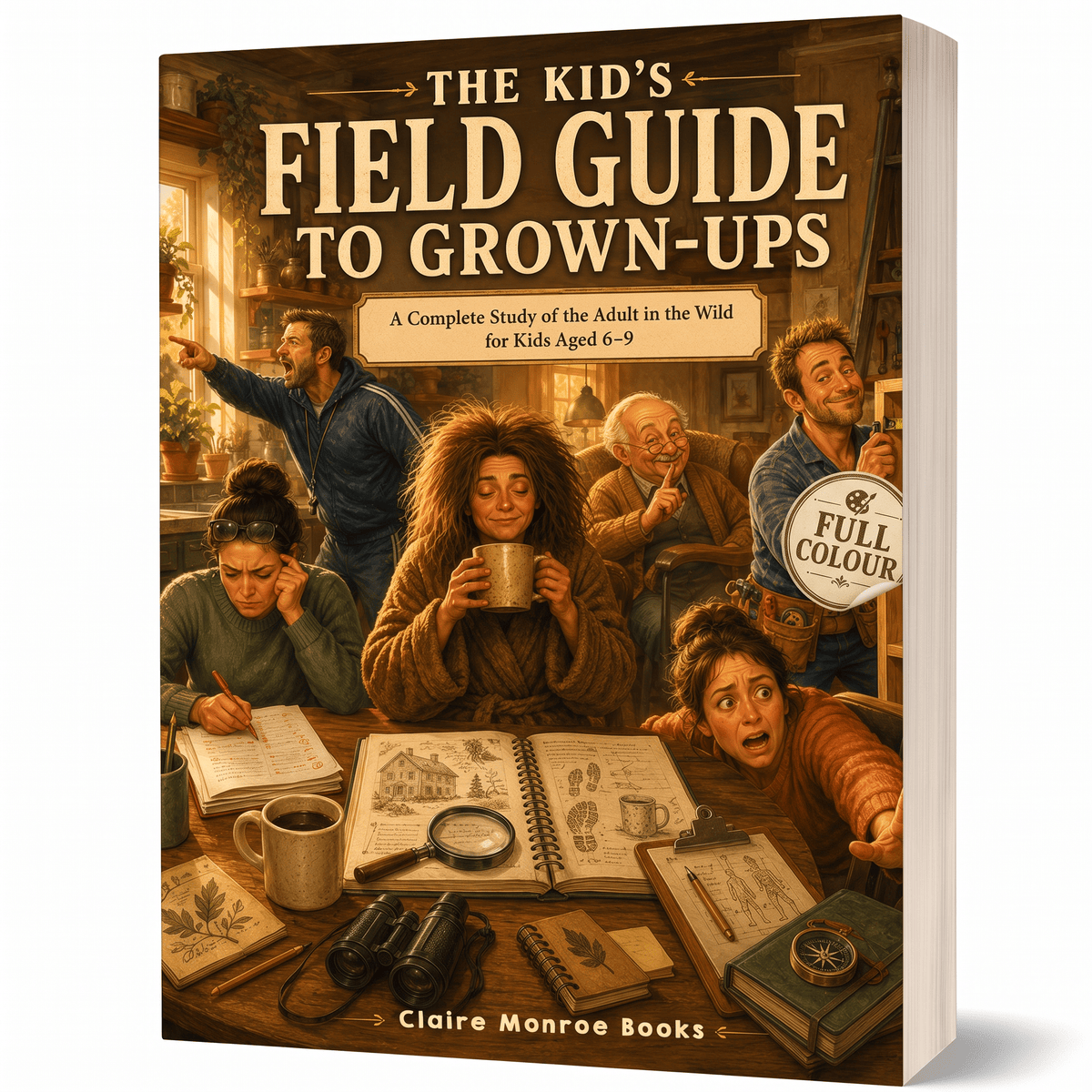 The Kid's Field Guide to Grown-Ups: A Complete Study of the Adult in the Wild for Kids Aged 6-9 (8.5 x 11 inch Full-Color) - Claire Monroe Books