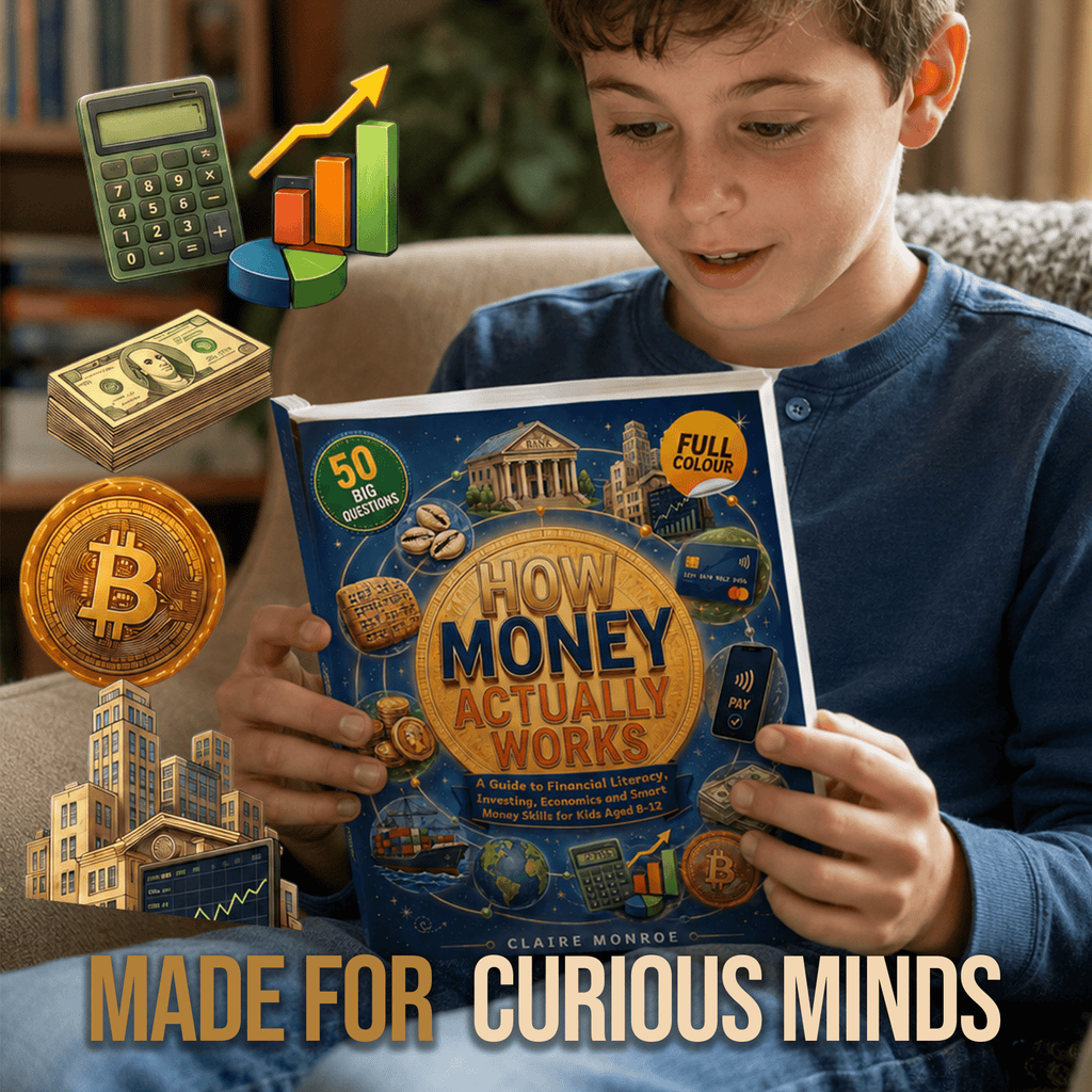 How Money Actually Works: A Guide to Financial Literacy, Investing, Economics and Smart Money Skills for Kids Aged 8-12 (8.5 x 11 inch Full-Color) - Claire Monroe Books